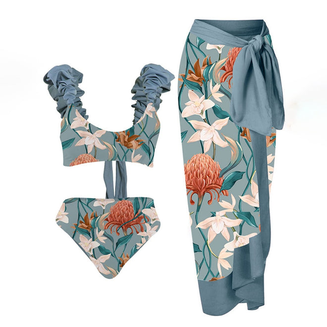 Floral Two Pieces + Cover Up