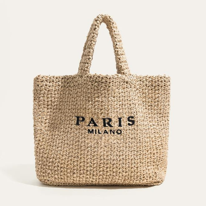 Paris Straw Tote Bag